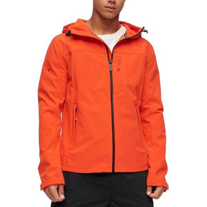 Chaqueta Acolchada con Capucha para Hombre, Color Naranja, Cierre de Cremallera, Resistente al Viento, Estilo Casual para Otoño, Corte Ajustado, Chaqueta Cortavientos de Poliéster, Chaqueta Softshell - Product Image 5