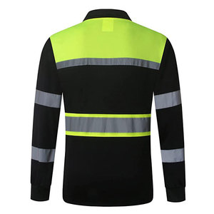 Workwear Reflective Long Sleeve Polo <b>Shirts</b> Safety Clothing Breathable Night Safety Outdoor Construction Polo <b>Shirts</b> - Product Image 4