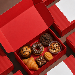 Cajas de Papel para Alimentos Plegables, Desechables, Ecológicas y Biodegradables Personalizadas para Donuts, Pasteles, Galletas, Tartas y Bocadillos - Product Image 2