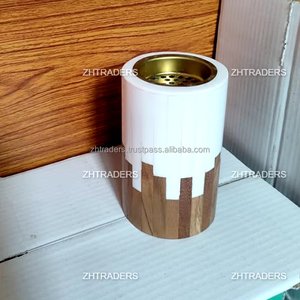 Brûleur de bakhoor en bois de résine époxy de luxe moderne fabriqué à la main support de oud arabe pour Ramadan, Eid et décoration de parfum de maison festive - Product Image 1