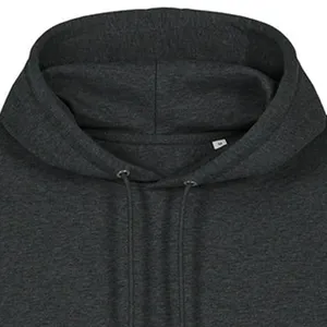 Men's Dark Gray Hooded Sweatshirt Regular Fit Solid <b>Colour</b> Casual Fleece Hoodie With Front Pocket Autumn Wear 2027 - Product Image 4
