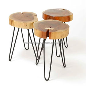 Mesa Auxiliar de Madera de Acacia, Mesa Decorativa Rústica de Madera, Mesa Auxiliar de Madera Natural para Sala de Estar, Madera de Acacia Hecha a Mano 2026 - Product Image 1