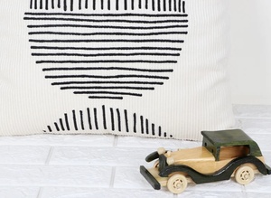 Embroidered Boho <b>Black</b> and Ivory 100% Cotton Customizable <b>Cushion</b> <b>Cover</b> Border Square Sofa Home Decor - Product Image 5