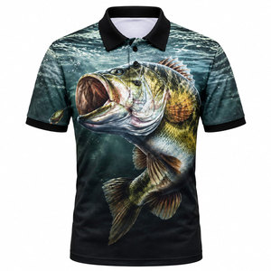 เสื้อโปโลตกปลาผู้ชาย ลายปลาเทราท์สีรุ้ง แห้งเร็ว UPF 50 เสื้อผ้าสำหรับกิจกรรมกลางแจ้ง พิมพ์ลายแบบซับลิเมชั่น ไซส์ผู้ใหญ่ - Product Image 2