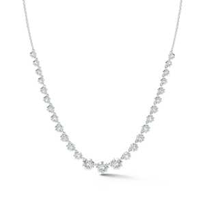 Lab Grown Diamond Tennis <b>Necklace</b> 14K 18K Gold Spiky Prong Set Rivera Clasp Graduated Eternity Choker Wholesale Factory Price - Product Image 3