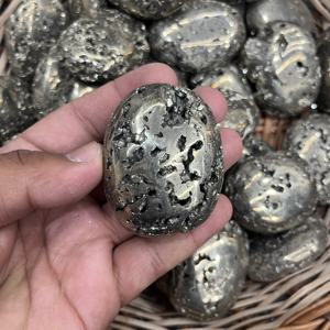 Piedra de Pirita Natural Druzy de Perú, Pulida, para Sanación con Cristales, Reiki, Feng Shui, Piedra de la Abundancia, Tema de Amor, Recuerdo Ovalado de Alta Calidad - Product Image 4
