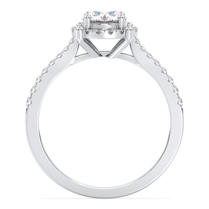 Bague de fiançailles REYES Solitaire en argent sterling 925 avec moissanite ronde de 1,02 carat, plaquée or blanc 14 carats, bijoux fins originaux - Product Image 6