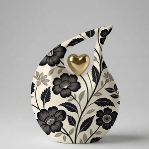 Urna Funeraria de Aluminio con Diseño Floral, Florero Conmemorativo de Sobremesa, Urna Decorativa para el Hogar - Product Image 1