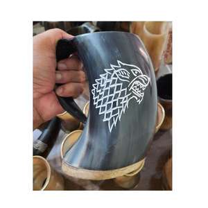 Cuerno de Búfalo Natural Hecho a Mano, Estilo Vikingo, Forma de Campana con Diseño Vintage en Relieve, Venta al por Mayor para Uso con Cerveza - Product Image 3