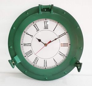 Antique Green Patina Marine Brass Ship Nautical Porthole <b>Clock</b> <b>Vintage</b> Nautical <b>Wall</b> <b>Clock</b> for Home Office Decor - Product Image 5