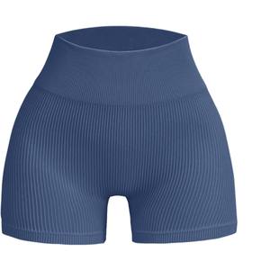 Shorts de sport moulants pour femme, taille haute élastique, effet push-up fessier, style cycliste, pour la course et la gym, motif uni - Product Image 1