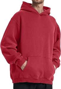 Sweat à capuche léger de haute qualité pour l'automne, avec logo personnalisé imprimé, en molleton, pour homme, coupe oversize avec poche - Product Image 6
