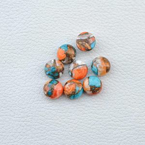 พลอยแบนแบนแบนราบมีสีเทอร์ควอยซ์หอยนางรมธรรมชาติขนาด10มม. ได้รับการรับรอง - Product Image 3