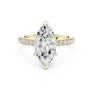 Bague de mariage unisexe en or massif 18 carats avec halo caché de diamants de laboratoire ronds de 2,50 carats, thème marquise, certifiée IGI - Product Image 5