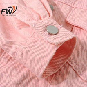 Chaqueta vaquera de manga corta para mujer, de alta calidad, hecha a medida, con bordado decorativo, transpirable, precio competitivo. - Product Image 3