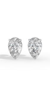 Iconic Pear Cut Three Prong Solitaire Lab Grown <b>Diamond</b> Stud Earrings 18K Gold Luxury Fine <b>Jewelry</b> Wholesale Supplier - Product Image 3
