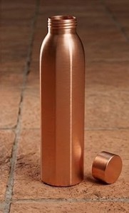 Botella de Agua de Cobre, Diseño Minimalista, Portátil, para Viajes, Incluye Tapas - Product Image 1