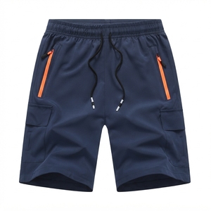 Pantalones Cortos Bermuda para Hombre, Color Gris Sólido, 100% Poliéster, Ecológicos, Cintura Media, Cierre con Cordón, Bolsillos Tipo Cargo, Casuales, de Secado Rápido - Product Image 5