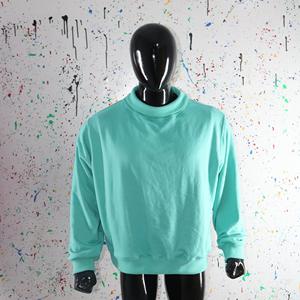 Aqua Green <b>Mock</b> <b>Neck</b> Sweatshirt 100% wide <b>neck</b> Sweatshirt Finer Threads - Product Image 4