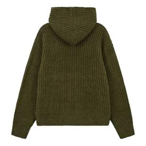 Heavy Rib Knitted <b>Zip</b> Through <b>Hoodie</b> Khaki Premium <b>Zip</b>-<b>Up</b> <b>Hoodie</b> for Men Heavy Knit <b>Full</b> <b>Zip</b> Hooded Sweatshirt Casual Wear - Product Image 2
