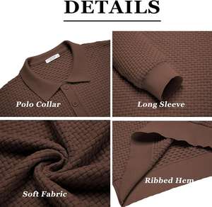 Camiseta Polo de Manga Larga para Hombre, Nueva Llegada 2026, Personalizada, Corte Ajustado, Algodón - Product Image 2