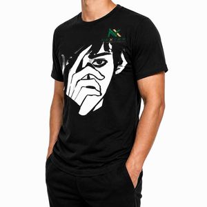 T-shirt graphique personnalisé monochrome avec portrait de visage, pour homme, style minimaliste, col rond, streetwear, vente en gros OEM - Product Image 3