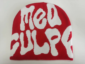 Custom Beanie Manufacturers All Over Print Jacquard Y2K Gothic No Cuff Fold Cuffless <b>Winter</b> <b>Cap</b> Knit Hat With Logo - Product Image 3