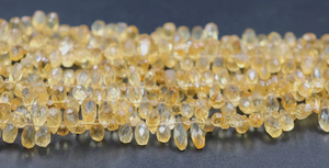 Excelentes cuentas de piedra con forma de gota facetada citrino de 5x9mm - Product Image 3