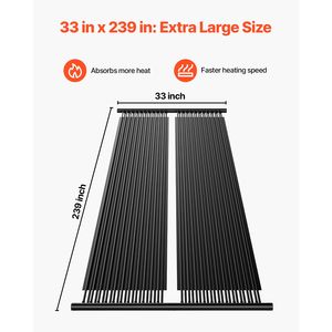 Pannelli Solari per Piscina in HDPE 2,75 x 20 piedi (2 Pezzi) - Riscaldatore Solare per Piscina Resistente e Impermeabile con Accessori Completi - Misura Universale - Product Image 3