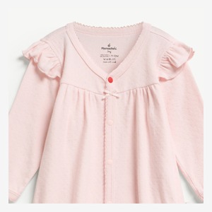 Body de Bebé de Manga Larga con Broches de Jacquard de Algodón para Niña Recién Nacida, ODM Vietnam - Product Image 3