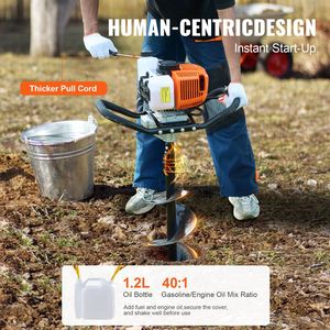 Trivella a Benzina 63CC 2400W con 8 Punte di Perforazione, 1 Asta di Prolunga, Trivella per Terra da 2400W per Pali ed Esterni Efficienti - Product Image 6