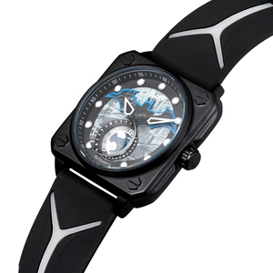 Reloj de pulsera de silicona luminoso, deportivo, cuadrado, para hombre, resistente al agua, con movimiento Seagull, automático, mecánico - Product Image 3
