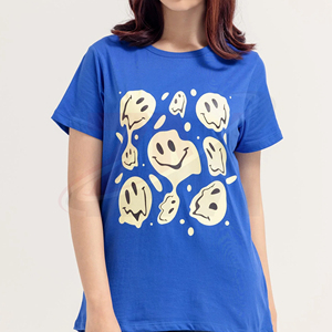 Camiseta de Algodón para Mujer, Tejido Elástico, Transpirable, Sensación Suave, Informal, Verano, Elegante, Uso Diario, Moda - Product Image 2