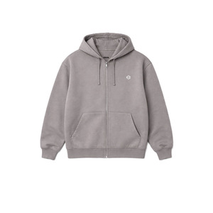 Solid Cotton Fleece Zip Up Hoodies Men Oversized Streetwear Full Zip Hoodie Thick Warm Casual Fit Custom Logo OEM Wholesale - Product Image 3