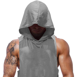 <b>Mens</b> <b>Muscle</b> <b>Top</b> Quick Dry Sleeveless Hooded Workout Shirt Performance Fitness Tank OEM ODM Custom Activewear Manufacturer Export - Product Image 4