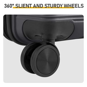 Set di Valigie Trolley 3-in-1 con Serratura Personalizzata Non-TSA, Grigio Scuro, 20, 24, 28 Pollici, in PP - Product Image 6