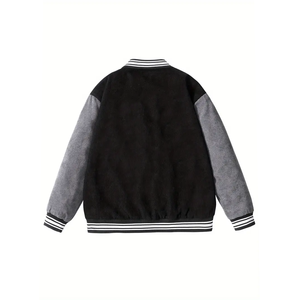 Best Quality <b>Top</b> Selling Unisex Varsity Jacket Cool Style Geometric Cartoon 100% Wool Breathable Low Price Custom Logo OEM - Product Image 3
