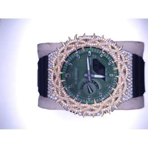 Reloj de Lujo Deportivo de Cuarzo con Correa de Goma Azul de Alta Calidad y Moissanita, Diseño para Fiestas y Bodas, Precio de Fabricante Indio - Product Image 5