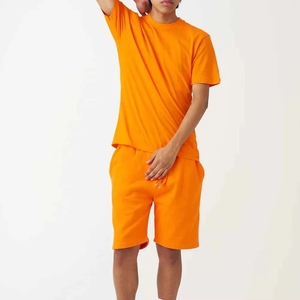 Nouvel ensemble vintage 2 pièces pour homme, été, écologique, respirant, polyester/coton, t-shirt à manches courtes et short, tenue de sport - Product Image 4