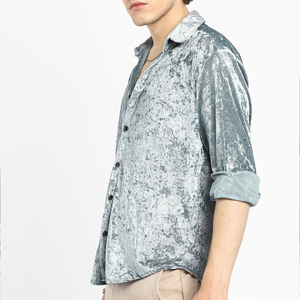 ผู้ผลิตเสื้อผ้ามืออาชีพ เสื้อแฟชั่นชาย แขนยาว ผ้ากำมะหยี่ ขายส่ง เสื้อกำมะหยี่ชาย สกรีนโลโก้ตามสั่ง - Product Image 3