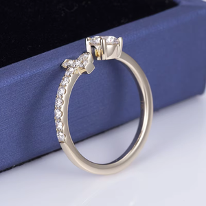 Joyería de Moda, Anillo de Compromiso y Boda, Joyería de Oro Amarillo de 14K, Anillo con Diamante Cultivado en Laboratorio - Product Image 4