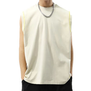 เสื้อกล้ามยูนิเซ็กส์แบรนด์เทรนดี้สำหรับผู้ชาย สีพื้น แห้งเร็ว สวมใส่สบายๆ ในฤดูร้อน ไม่มีปก ผลิตจากผ้าโพลีเอสเตอร์ถัก - Product Image 6