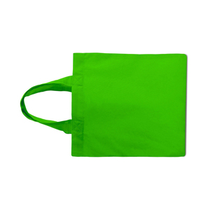 Custom Printed Logo Cotton Shopping Tote <b>Bag</b> Hand Carry Solid Green Color Short Handle For Groceries Shopping On Sale - Product Image 2