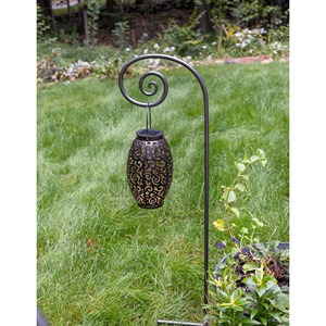 Farol de Jardín con Gancho de Pastor, Estaca Decorativa de Metal, Luz para Camino Exterior, Acento de Paisaje, Decoración para Patio - Product Image 1