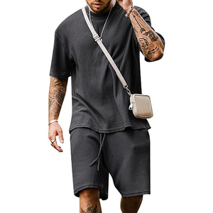 Men 2 Piece <b>Set</b> Manufacturer Cotton T Shirt Cargo Shorts <b>Set</b> Summer Casual Streetwear OEM ODM Bulk Supply - Product Image 1