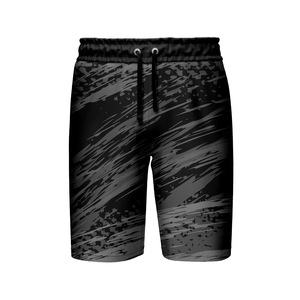 Shorts de bain rayés pour hommes avec patch lettre, logo personnalisable, short chaud, poche arrière, taille à cordon de serrage, motif uni - Product Image 5