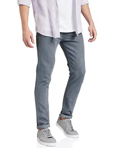 Jean droit vintage de luxe pour homme, taille mi-haute, coupe droite, en denim, style streetwear, idéal pour l'été - Product Image 4