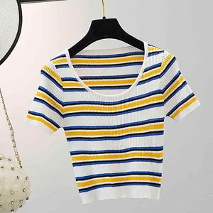 เสื้อยืดผู้หญิงฤดูร้อนถักโมเดลแขนสั้นลาย O คอสบายๆหลวมพอดี 2026 - Product Image 2