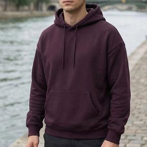 Sudaderas con Capucha Blancas de Moda para Hombre, Otoño-Invierno, Manga Larga, Corte Holgado, Estilo Casual, Color Sólido, Forro Polar - Product Image 1