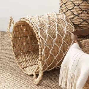 ตะกร้าผ้าทอมือสำหรับจัดระเบียบและจัดเก็บของใช้ในบ้าน เหมาะสำหรับผู้ซื้อขายส่ง ผลิตจากวัสดุธรรมชาติที่เป็นมิตรกับสิ่งแวดล้อม - Product Image 2